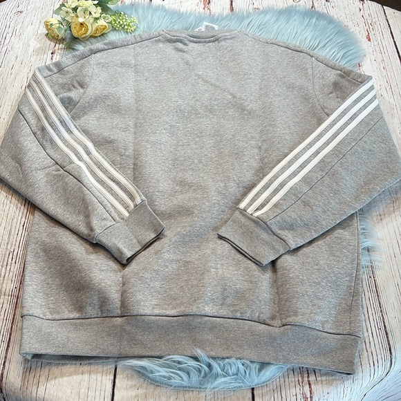 NWT Adidas Grey 3 Stripe Sweatshirt sz L - Picture 11 of 11